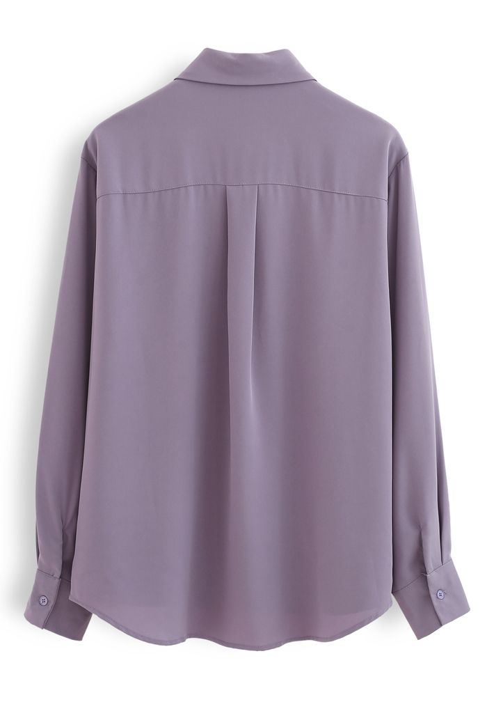 Basic Softness Hi-Lo Shirt in Purple