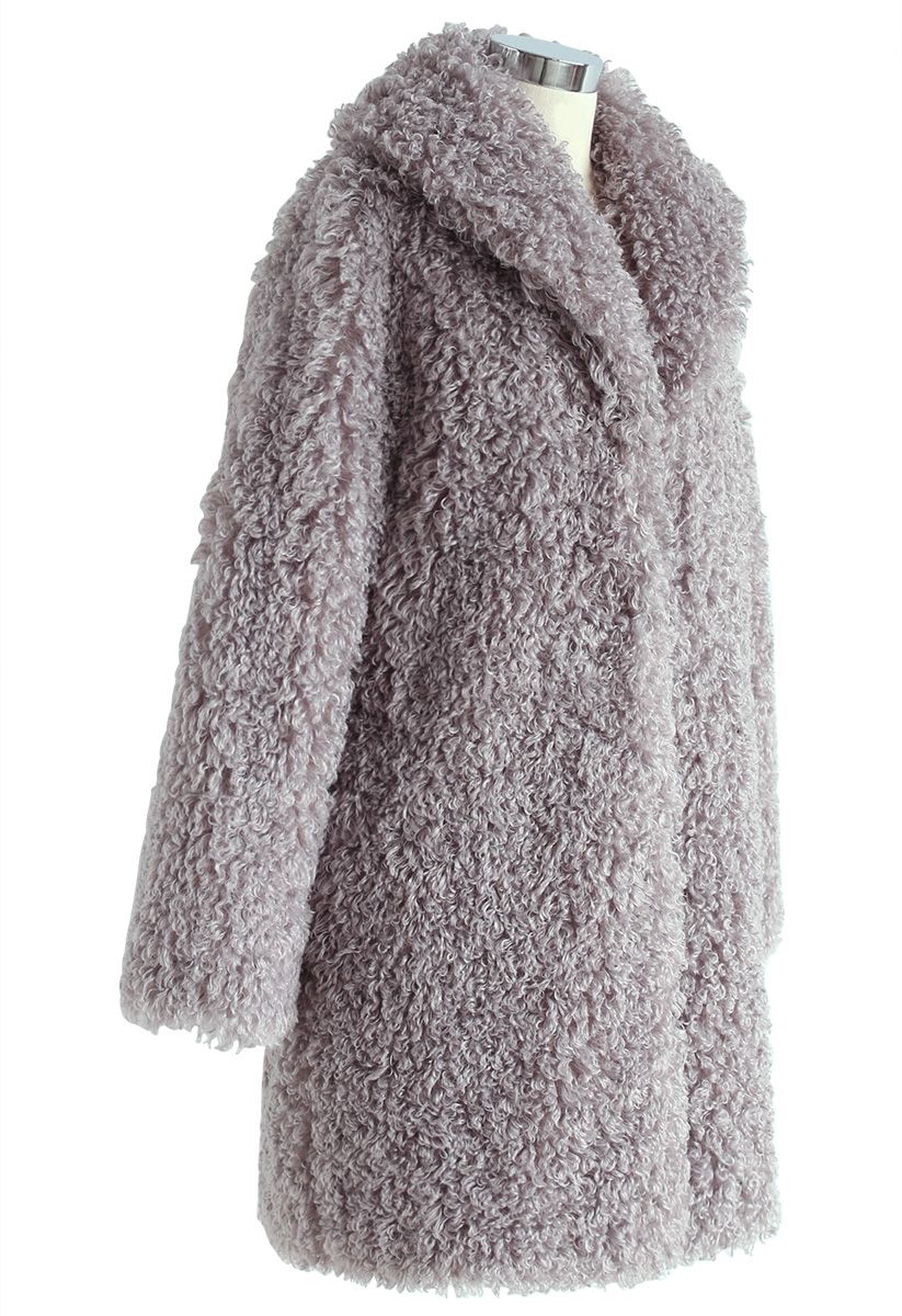 Feeling of Warmth Faux Fur Longline Coat in Grey