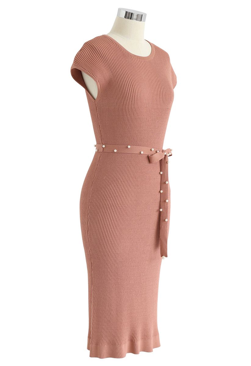 Staring At the Sunset Knit Dress in Coral