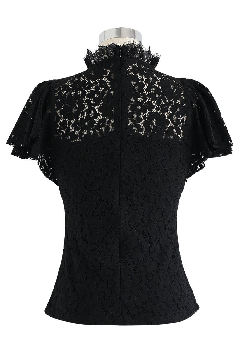 Fall in Love Lace Top in Black