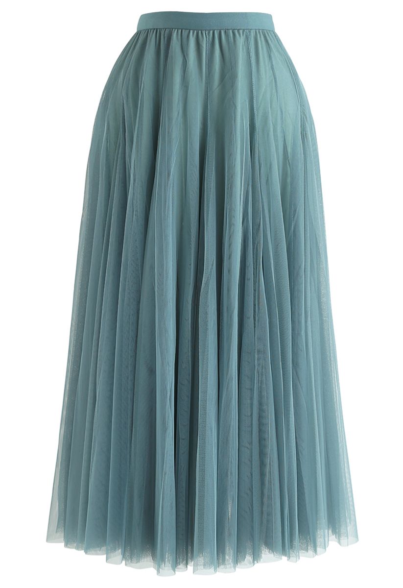 My Secret Weapon Tulle Maxi Skirt in Turquoise