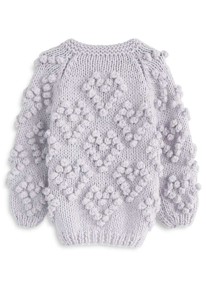 Knit Your Love Cardigan in Lavender For Kids