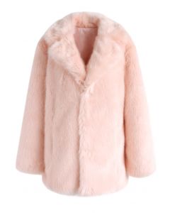 Pink Marshmallow Faux Fur Coat  