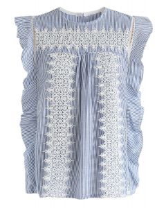Crochet Reverie Sleeveless Top in Stripe