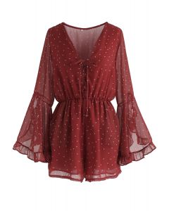 Befits Your Beauty Dots Playsuit in Red