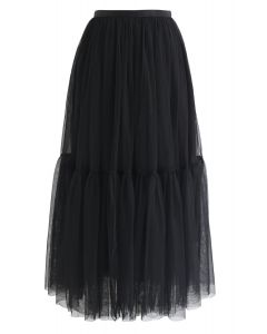 Can not Let Go Mesh Tulle Skirt in Black