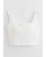 Simple Lines Bandeau Tank Top in White