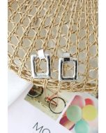 Hammered Square Silver Earrings